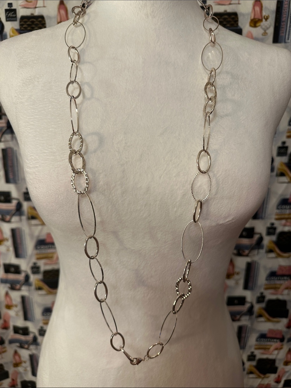 Elegant Silver-Tone Linked Necklace for Women